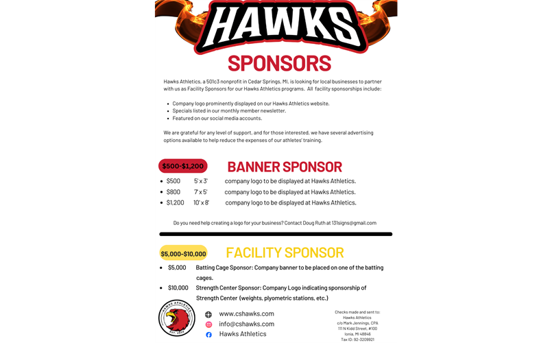 Hawks Sponsorship (Banner & Facility)